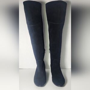 Women's Black Suede Knee-High Boots 7.5